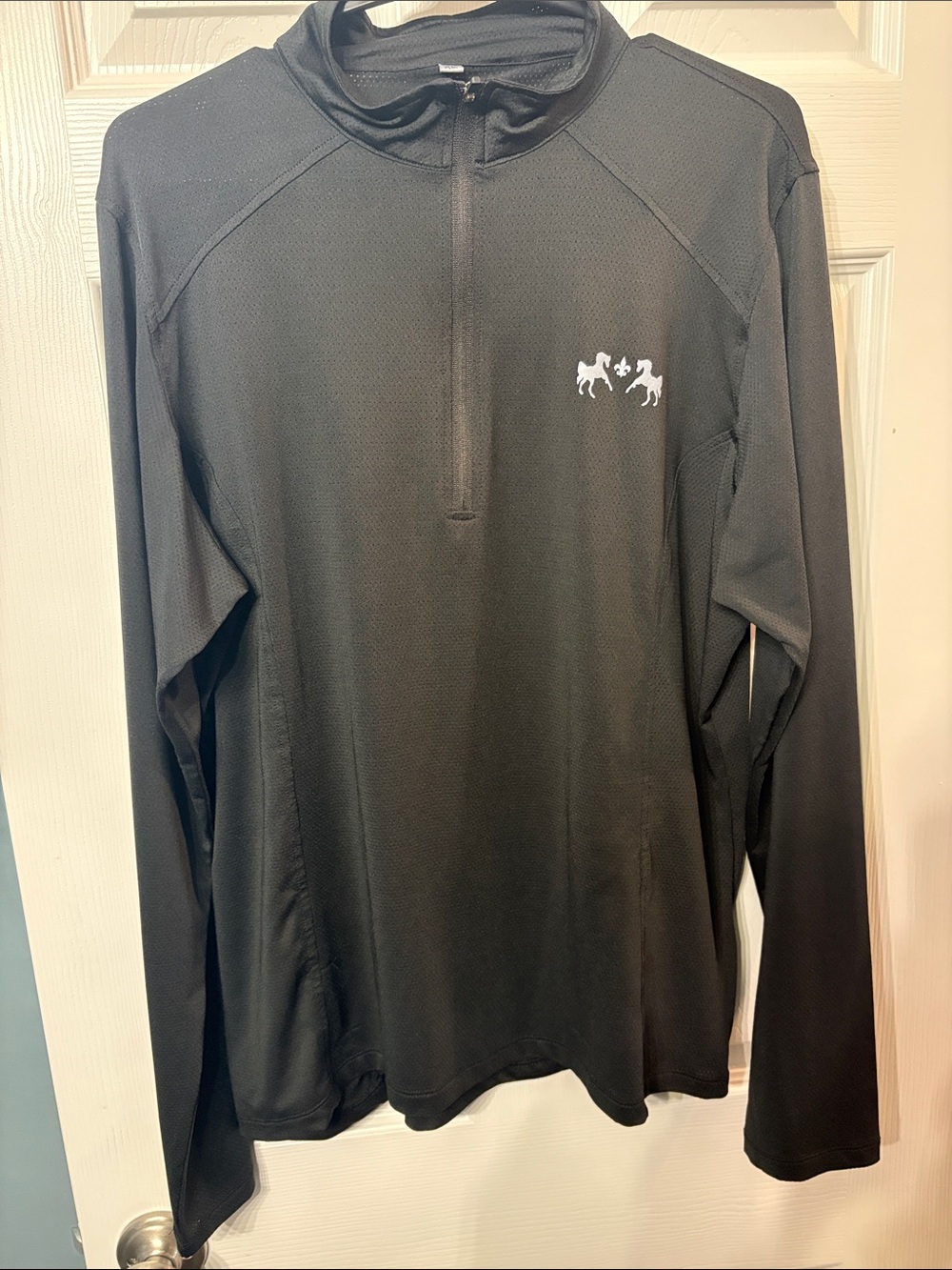 Equine Couture Cavaletti Black Long-Sleeve Quarter-Zip Pullover